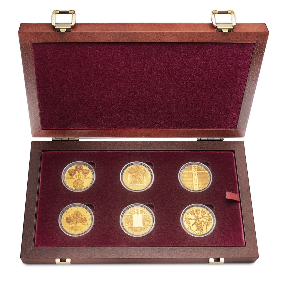 Sada 6 zlatých mincí Mimořádné ražby 2012–2021 Proof