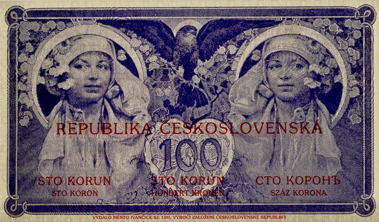 Replika stokorunové bankovky dle návrhu Alfonse Muchy – emise 2018/2019