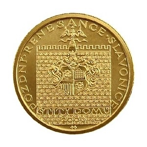 Zlatá mince 2000 Kč Štíty domů ve Slavonicích Pozdní renesance 2003 Standard