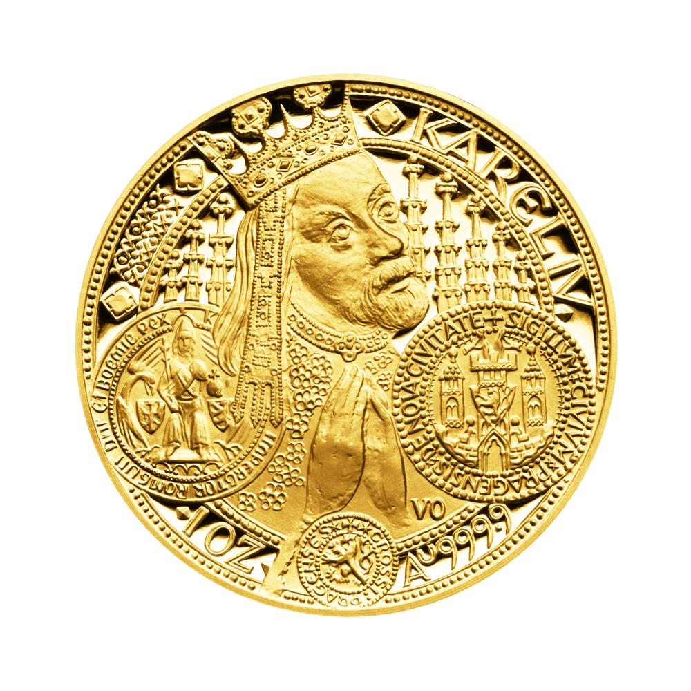 Zlatá mince 10000 Kč Založení Nového Města pražského 1998 Proof