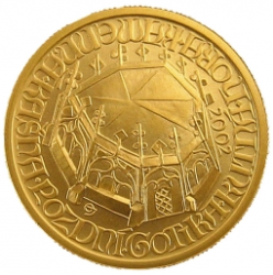 Zlatá mince 2000 Kč Kašna Kutná Hora Pozdní gotika 2002 Proof