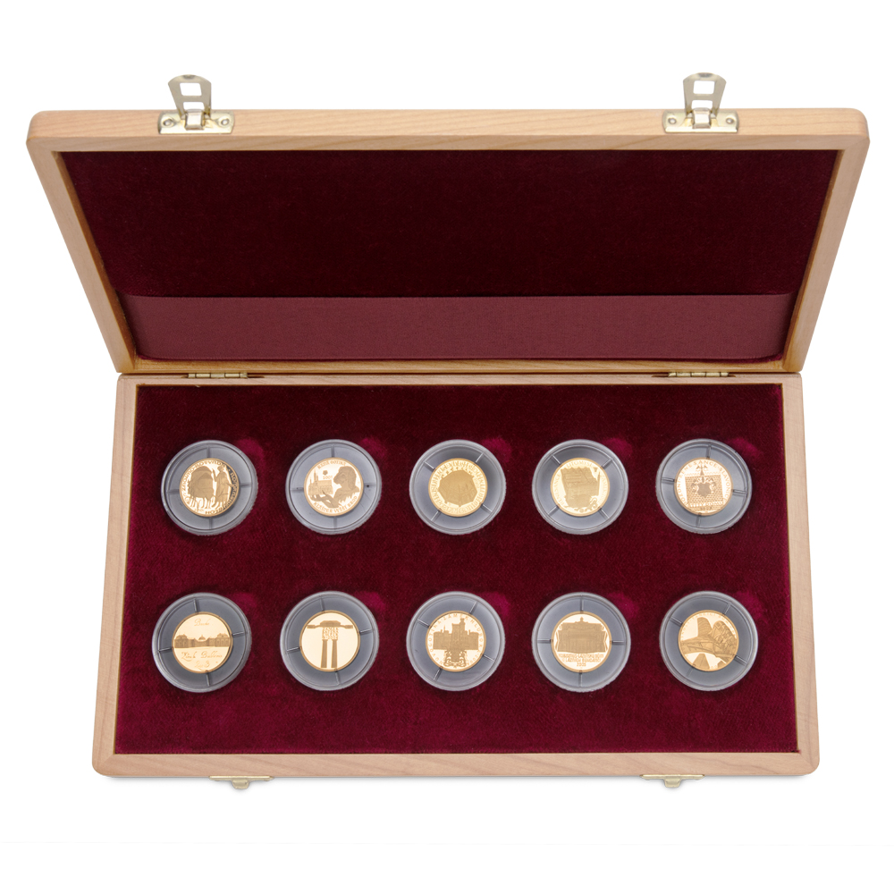 Sada 10 zlatých mincí Deset století architektury 2001–2005 Proof