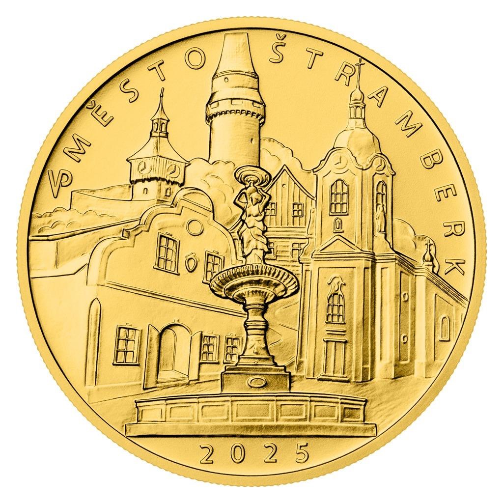 Zlatá mince 5000 Kč Štramberk 2025 – standardní provedení ČNB
