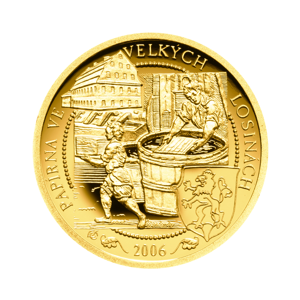 Zlatá mince 2500 Kč Papírna Velké Losiny 2006 Proof