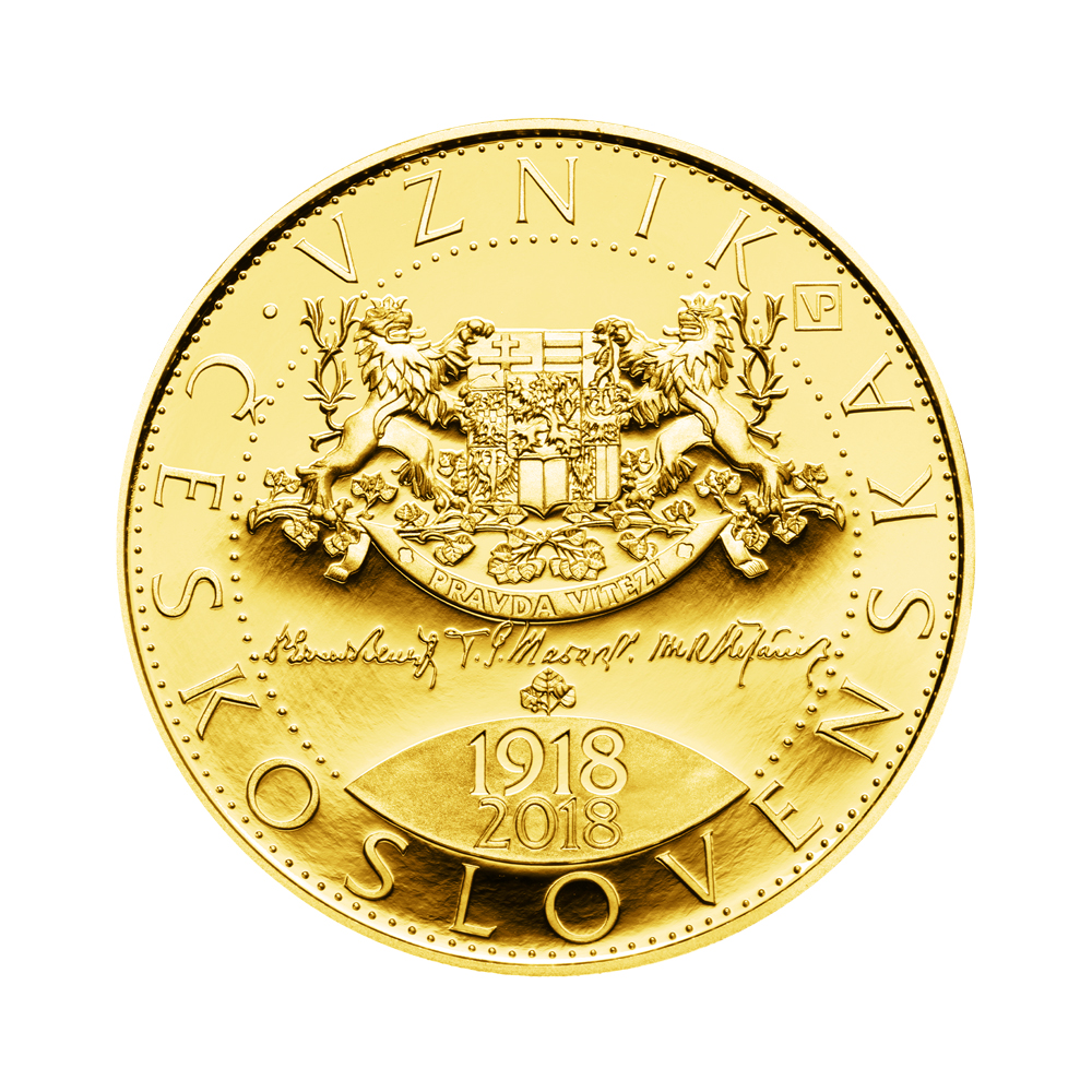 Zlatá mince 10000 Kč Vznik Československa 1 Oz 2018 Proof